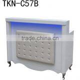 Pain Nail Salon Reception Desk Painted Finished Acetone Proof Office Table Design Receptionist Table TKN-C57B thumbnail-1