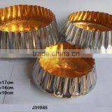 Nickel Out Side and Golden Colours in Side Aluminium Fluted Votive Can be in Any Colour thumbnail-1