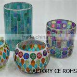 Mulit Color Mosaic Votive Lamp thumbnail-3