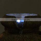 Three Tier Flowing Tabletop Water Fountain With LED Lights thumbnail-4