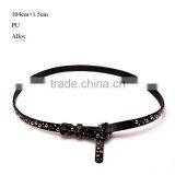 Wholesale Rivet Decorated Sex Women Lady Thin PU Waist Belt thumbnail-3