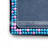Pink/Blue Pearl Style ID Holder, High Quality Promotion Gift PU Leather Badge Holder With Crystal Gem Decoration thumbnail-4