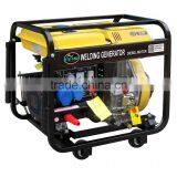 Open Type 2KW Electric Single Phase With 4wheels and Handle Diesel Generator With Welding Machine thumbnail-2