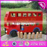 2017 New Products Children Funny Wooden Toy Double Decker Bus W04A161 thumbnail-2