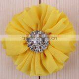 Fabric Chiffon Flower Clip With Rhinestone Center for Kids Hair Accessories thumbnail-5