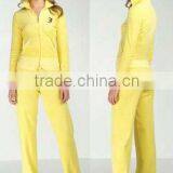 2015 OEM/ODM Yellow Velour Women Tracksuit Jogging Design thumbnail-1