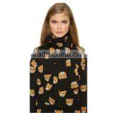 HAODUOYI Women Winter Teddy Bear Pattern Knit Warm Scarf for Wholesale thumbnail-5