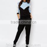 Ladies Designer Colour Block Crew Neck Sweatshirt thumbnail-1