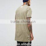 Personalized Wholesale Import Longline Distressed T-shirt Men OEM, Street Hip Hop Wear thumbnail-2