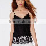 2015 Hot Sale Summer Ladies Lace Cami Top Black thumbnail-3