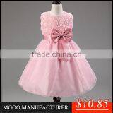 MGOO Girl Dresses Manufacturer OEM Services Sea Blue Children Dresses Short Chiffon Wholesale Dress MGT003-5 thumbnail-4