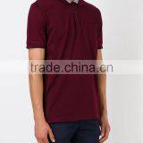 China Manufacturer Good Quality Red Cotton Zig Zag Trim Polo t Shirt With Pocket thumbnail-2