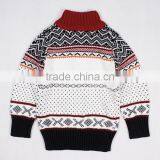 Kids Merry Xmas Winter Turtleneck Sweater Jacquard Reindeer Pattern Jumper thumbnail-3