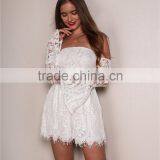 Runwaylover 038 Ladies Sexy Off-Shoulder Lace Playsuits thumbnail-3