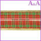 2016 Fashion Cheap Fancy Christmas Ribbon Plaid Ribbon thumbnail-3