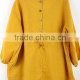 Women Linen Blouse Tops Linen Fabric Clothing Apparel Factory Wholesale thumbnail-5