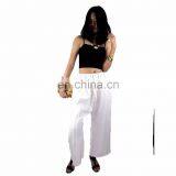 NAPAT Cotton Loose Pants Wide Leg Half Trousers Elastic Waist thumbnail-3