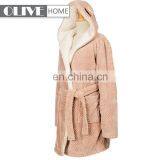 High Quality Super Soft 100 Cotton/fleece Terry Microfiber Bathrobes Women Wholesale Bathrobe With Hood thumbnail-1