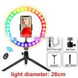 TikTok Youtube Live LED Colorful Dimmable Ring Light USB Big Selfie RGB Ring Light Lamp With Tripod Stand thumbnail-4