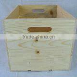 Custom Logo Pine Wood Crate With Handle thumbnail-2