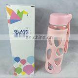 BPA Free Sport Water Bottle Glass Bottle With Silicone Sleeve thumbnail-2