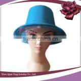 Cheap Blue Plastic Glitter Powder Bowler Hat thumbnail-1