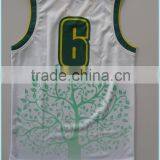 Full Sublimation Customized Latest Desidn Men's Blank Basketball Singlet With Number, White thumbnail-1