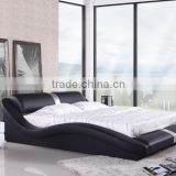 Black color boutique leather bed