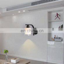 American Living Room Simple Fabric Bedroom Bedside Lamp Creative Wall Lamp Wrought Iron Single Head Wall Lamps thumbnail-3