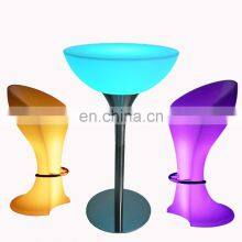 Wireless Illuminated Party Bar Table Modern Glowing Coffee Shop Led Chair Plastic Kitchen Counter Height Bar Tables Led Stools