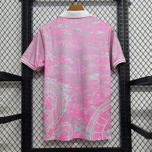 23-24 Real Madrid Pink Training Suit La Liga Real Madrid Jersey Fan Version Men's Short Sleeved Football Jersey Customization thumbnail-3