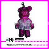 Crystal Bling Bear Keychain