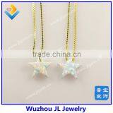 Factory Price Hot Selling White Star Opal Pendant Necklace With S925 Silver 18K Gold Plated Chain thumbnail-5