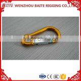 Hot Selling High Quality ALUMINUM CARABINER Yellow or Gold SPRING HOOK China Rigging Hardware Manufacture thumbnail-2