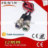 Wenzhou Green Lamp 12MM Metal 12V DC Led Side Signal Lights Bulbs With Wire thumbnail-6