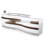 Glossy White Office Curved Reception Desk