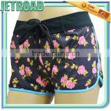 Women Polyester Rotary Printed Stain Beach Shorts Sports Shorts Boardshorts