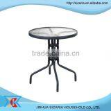 modern round small glass table