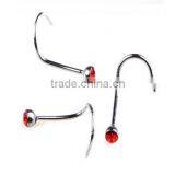 Nose Retainer Rings Studs Hide Piercing Bio Flexible Clear Screw On Gems thumbnail-2