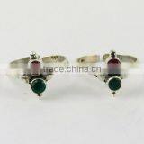 Lovely !! Red Onyx_Green Onyx 925 Sterling Silver Toe Ring For Beautiful Women, Fashion Silver Jewelry, Sterling Silver Jewelry thumbnail-2