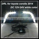 12v 7000k White LED Daytime Running Lights DRL With Fog Lamp Cover for Toyota Corolla 2014 DRL