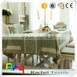 New Designed Christmas Style Linen Cotton Material Jacquard Tablecloth Fabric Light Green thumbnail-2