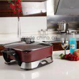 Multi Cooker With Adjustable Thermostat 12*12 Inches Square Non-stick Coating Electric Skillet Fry Pan thumbnail-2