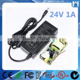 24W Switching power supply 100-240Vac universal AC-DC adapter 24V 1A charger for security IP camera