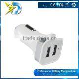 High Quality Fashional Portable 2 Port Dual USB Car Charger AC Adapter for Mobile Phone Tablet