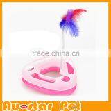 3 Colors Triangle Cat Toys Scratching Posts With Leather Toys for Cat thumbnail-2