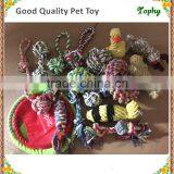 Colorful Cotton Rope Tennis Ball Dog Toy,smiling Ball With Rope Kont and Tug thumbnail-6