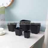 Free sample square modern style plastic outdoor green plants flower pots wholesale
