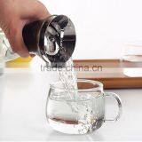 Glass Drip-free Carafe With Stainless Steel Silicone Flip-top Lid, Hot and Cold Water Pitcher, Tea/Coffee Maker thumbnail-4