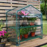 PVC cover with zipper design door and tube frame greenhouseHX51001A